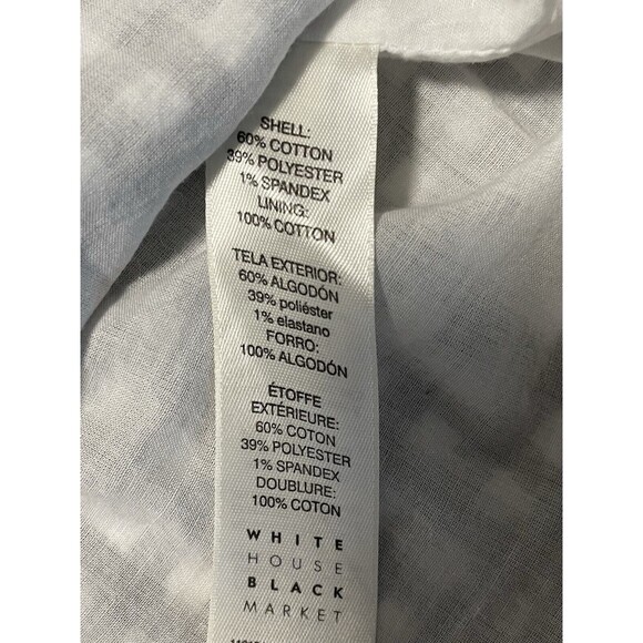 WHITE HOUSE BLACK MARKET OFF THE SHOULDER BLACK & WHITE TOP GINGHAM CHECK L - Picture 6 of 7